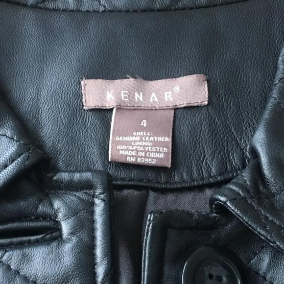 KENAR Black Quilted Leather Jacket Women's Size 4 - Picture 9 of 12
